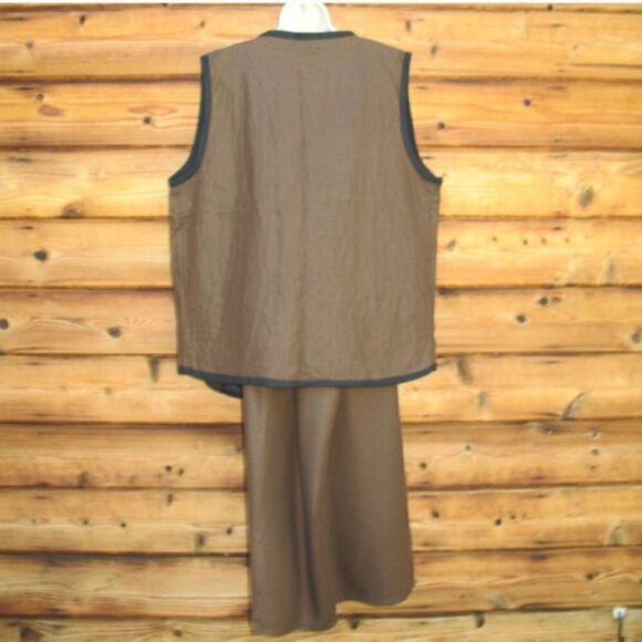 NWT Brown Art To Wear Raw Silk Sk… - Picture 7 of 8